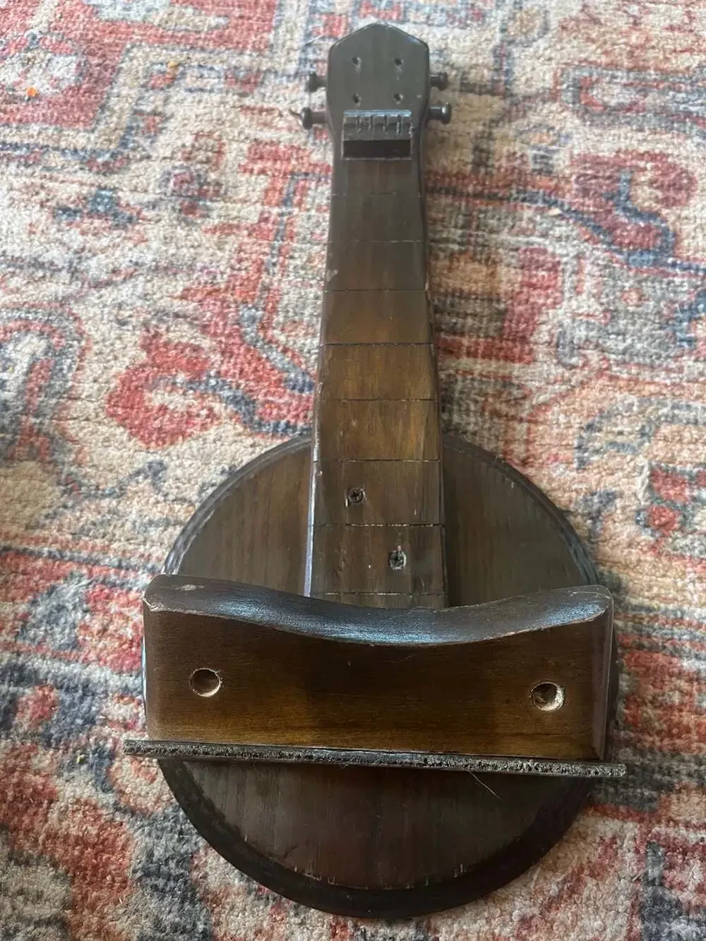 Vintage Handcrafted Wooden Guitar Shape Wall Mount Shelf